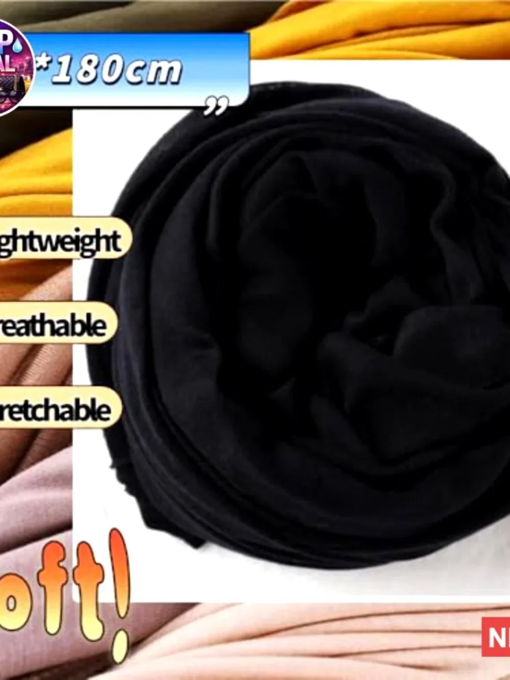 Soft Polyester Head Wrap Scarf for Long Hair Headbands